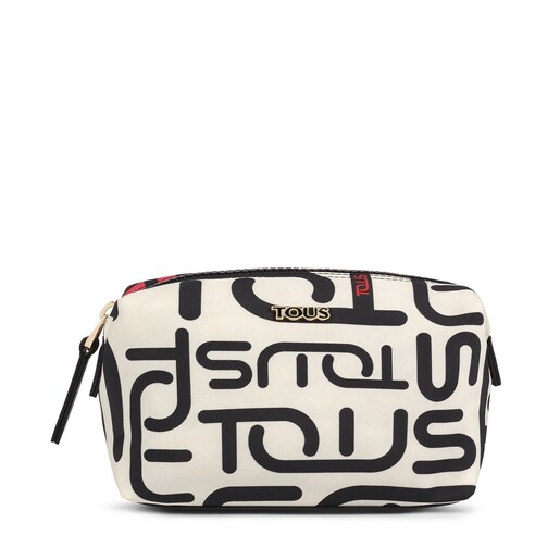 Large red and black Shelby Logogram Toiletry bag
