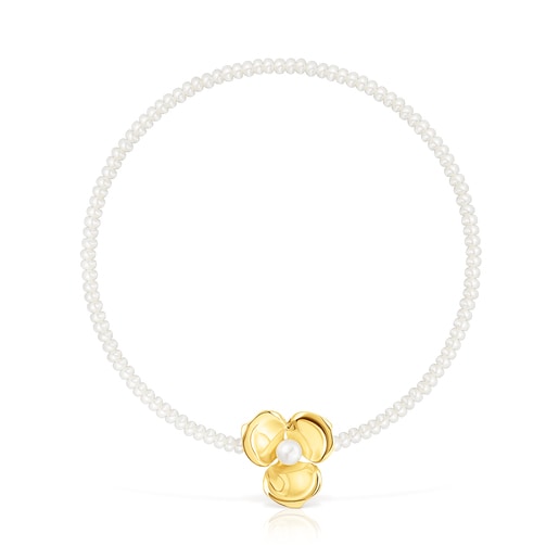 Pearl Fragile Nature Necklace with Silver Vermeil | TOUS