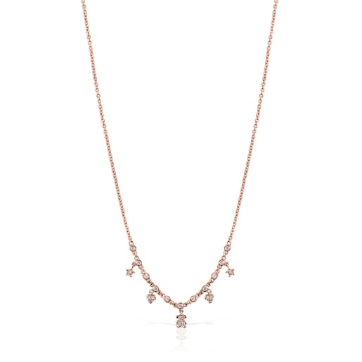 Rose Gold TOUS Les Classiques Necklace with Diamonds 0.17ct