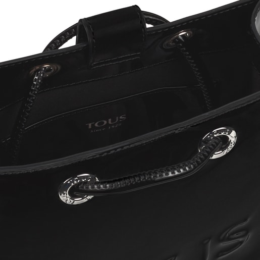 Mini bolsa bandolera Dorp negro y beige