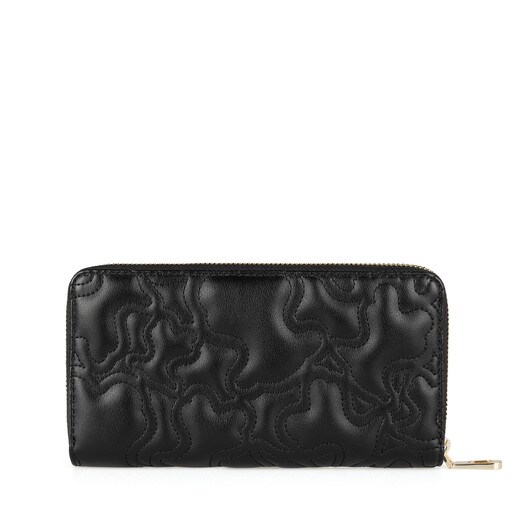 Medium black colored Kaos Capitone Wallet
