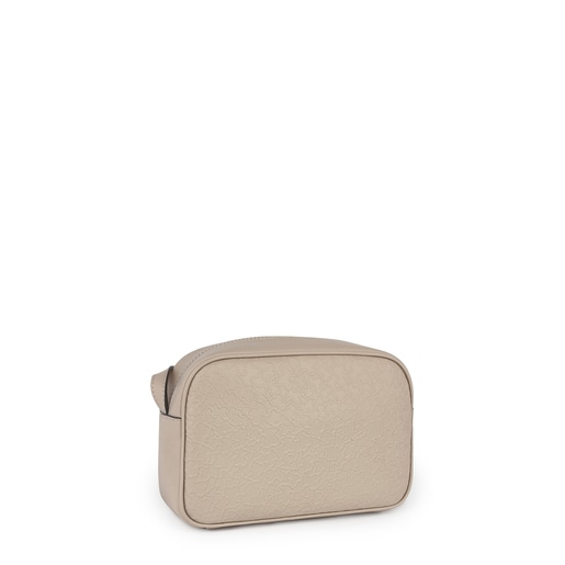 Small beige leather Sira crossbody bag