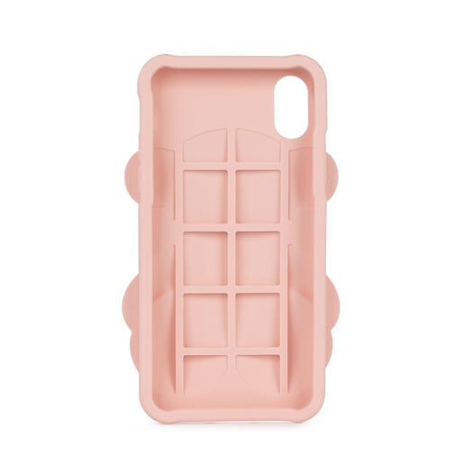 Étui pour iPhone X Rubber Bear de couleur rose 