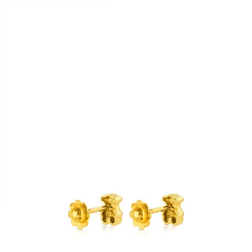 Gold Puppies Earrings Bear motif