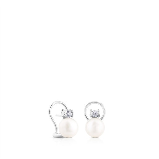 White Gold Les Classiques Earrings with Diamond and Pearl