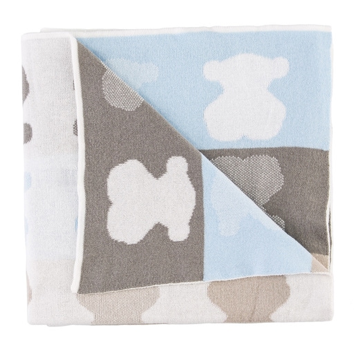 Nile reversible blanket in sky blue