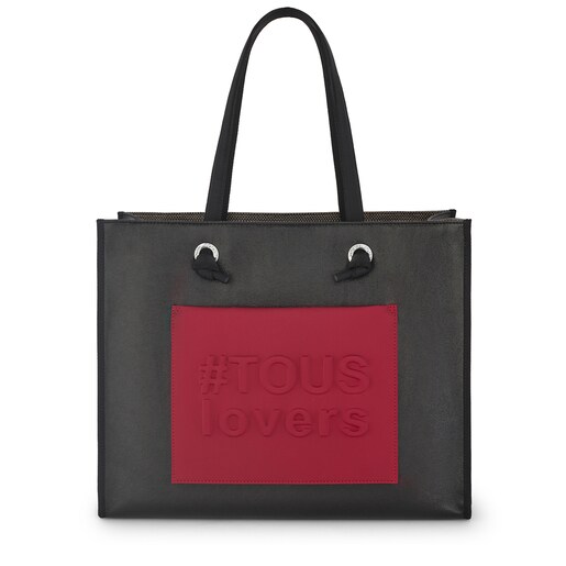 Large Metallic Black Amaya Shopping Bag