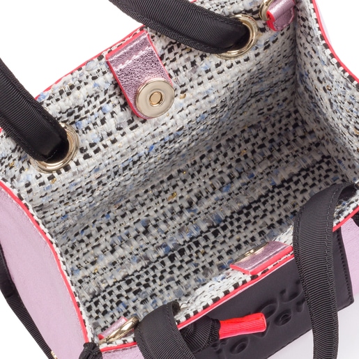 Small pink Amaya Tweed shopping bag