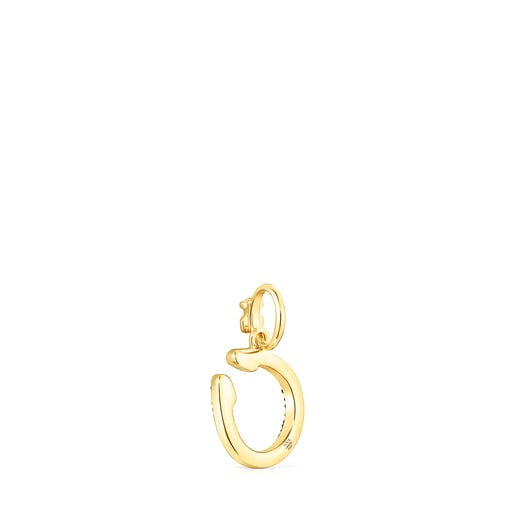 Silver Vermeil TOUS Good Vibes horseshoe Pendant with Diamonds