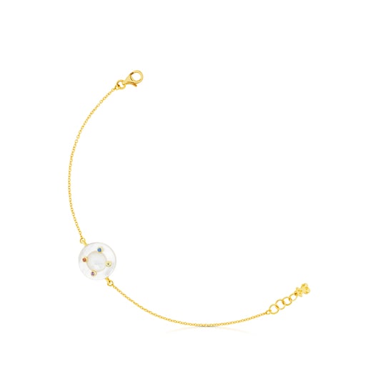 Pulsera Ciel de Oro con Gemas y Nácar