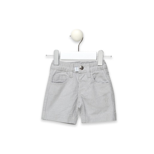 Boy's micro-stripe Bermuda shorts in grey . | TOUS