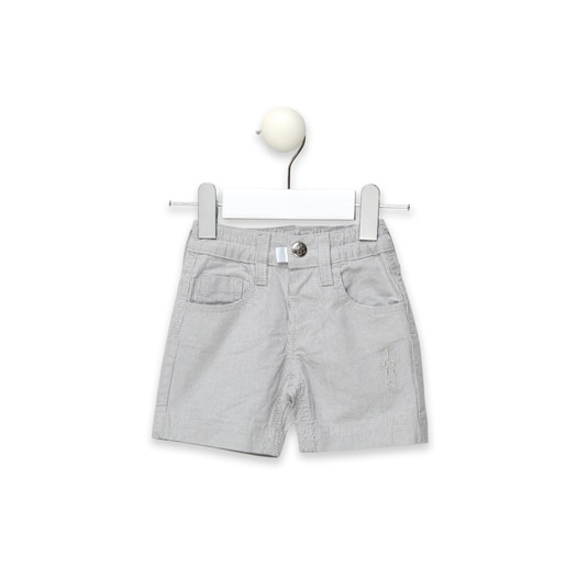 Boy's microstripe Bermuda shorts in grey . TOUS
