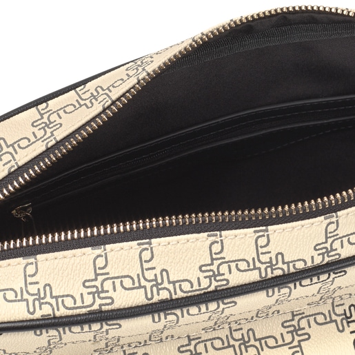 Beige and black TOUS Logogram Messenger bag TOUS
