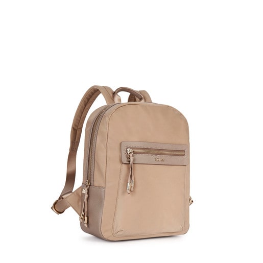 Taupe colored Canvas Brunock Chain Backpack 