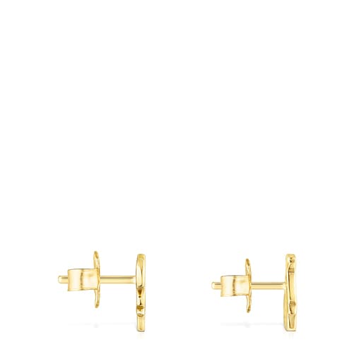 Aretes Save tucán - casa con baño de oro 18 kt sobre plata