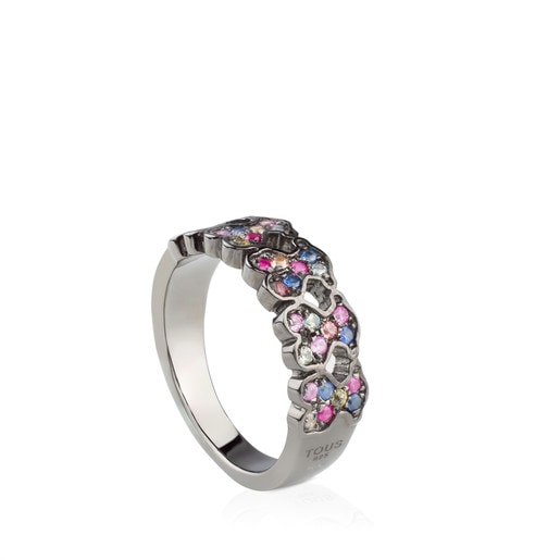 Silver TOUS Fantasy Ring with multicolor Sapphire