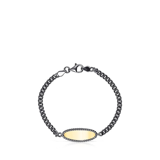 Pulsera Minne de Plata Dark Silver y baño de oro 18 kt sobre plata