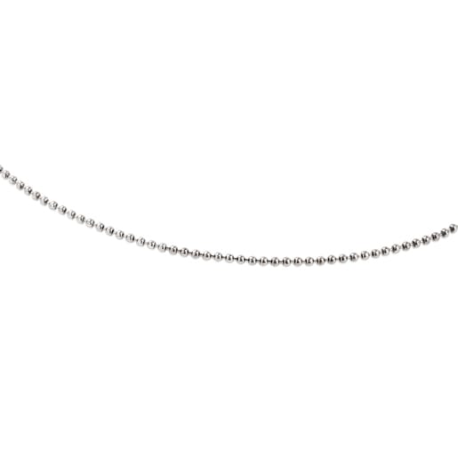 45 cm Oxidized Silver TOUS Chain Choker with 1.4 mm balls.