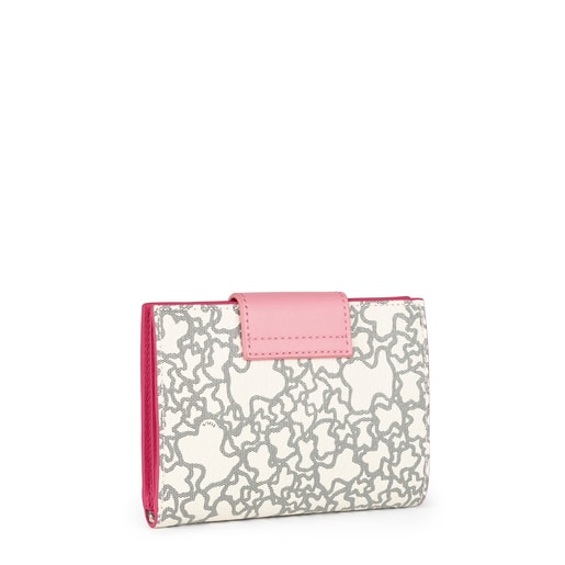 Small beige and fuchsia Kaos Mini wallet