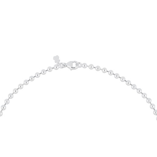 Enge Halskette TOUS Chain aus 4 mm dickem Silber, 45 cm lang.