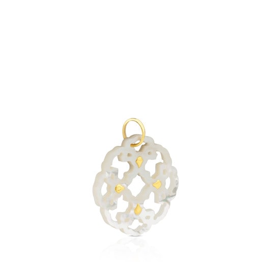 Gold Mossaic Power Pendant with Mother-of-pearl