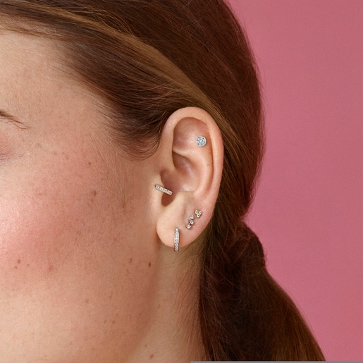 Riviere Earrings in Rose gold with Diamonds