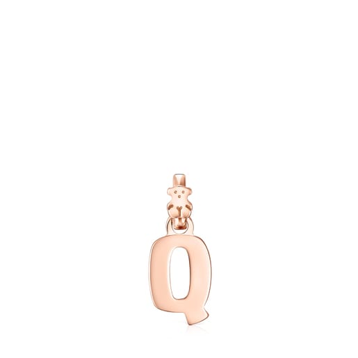 Pingente Alphabet letra Q em Prata Vermeil rosa