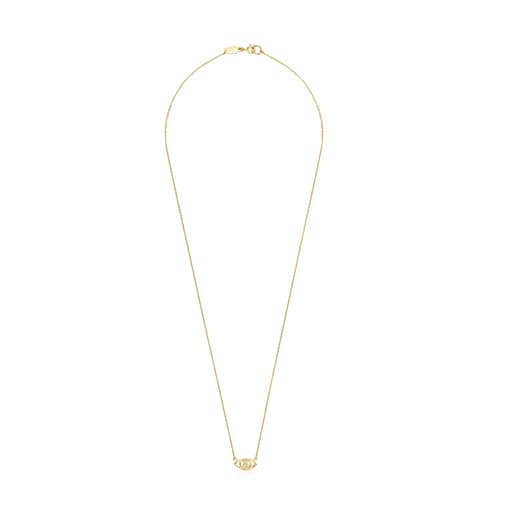 Gold TOUS Good Vibes eye Necklace with Diamonds | TOUS