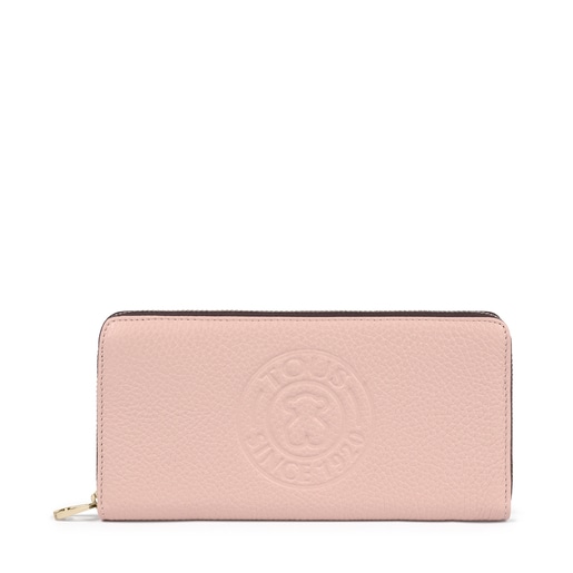 Medium pale pink Leather New Leissa Wallet | TOUS