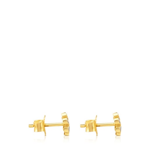 Gold Gem Power Earrings with Diamonds