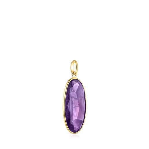 Gold Luz Pendant with Amethyst