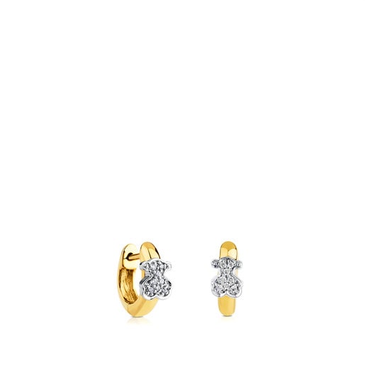 Yellow and White Gold Gen Earrings with Diamond