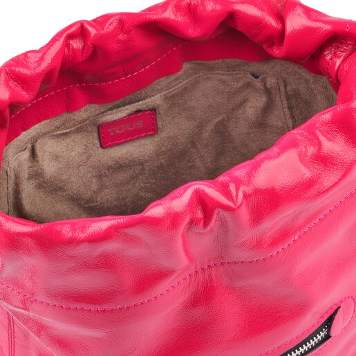 Τσάντα Bucket Tulia Crack από Δέρμα σε φούξια χρώμα