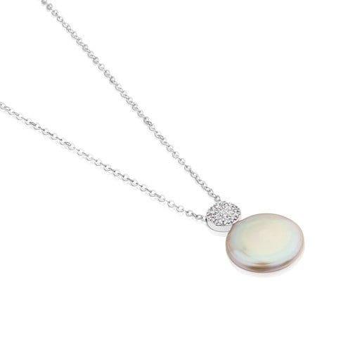 Collier Alecia en Or blanc avec Perle et Diamant.