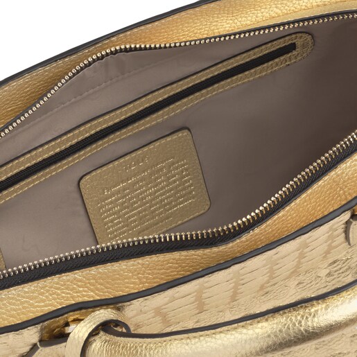 Golden leather Sherton tote bag | TOUS