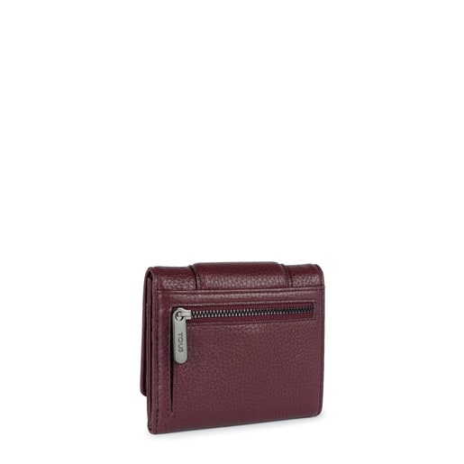 Small burgundy Leather Alfa Wallet