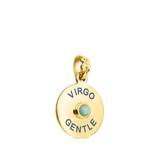 Dije TOUS Horoscopes Virgo con baño de oro 18 kt sobre plata con Amazonita