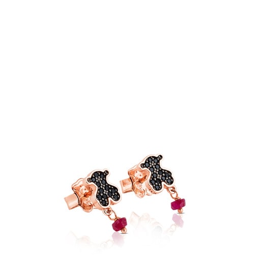 TOUS Rose Vermeil Silver Motif Earrings | Westland Mall