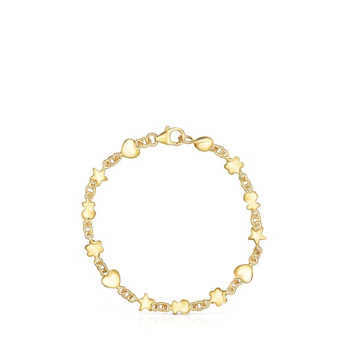 Pulsera con baño de oro 18 kt sobre plata Mini Icons