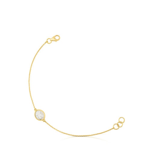 Gold with Mother-of-Pearl Camee Bracelet