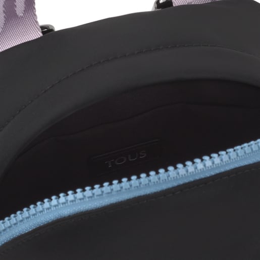 リュック  Ina TOUS    S ナイロン ブラックｘマルチカラー