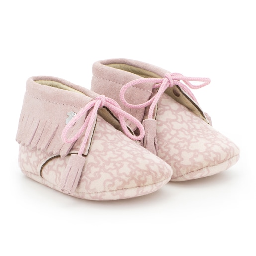 Mini girl’s fringed boots in Pink