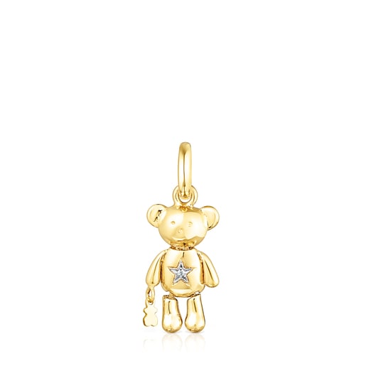 Gold Teddy Bear Stars Pendant with Diamonds | TOUS