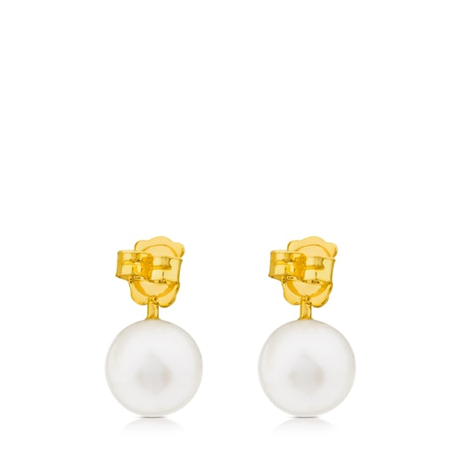 Gold Ivette Earrings with Pearl