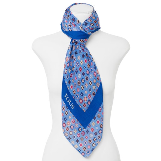 マルチカラー - ブルーのスカーフ Mossaic