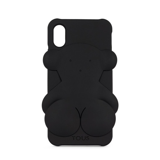 Funda de mòbil iPhone X Rubber Bear de color negre