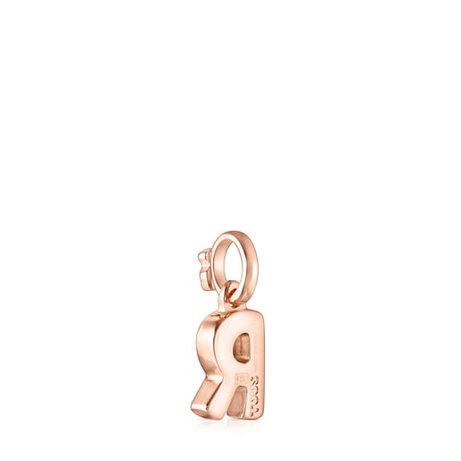 Colgante Alphabet letra R con baño de oro rosa de 18 kt sobre plata