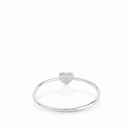 White Gold TOUS Puppies Ring with Diamonds Heart motif