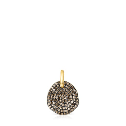 Small Silver Vermeil Nenufar Pendant with Diamonds | TOUS