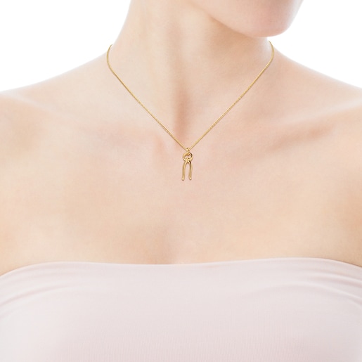 Collar Job tenazas con baño de oro 18 kt sobre plata